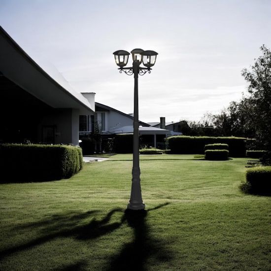 Stalp De Gradina KROLIN Tip Felinar Negru 3xE27 220CM