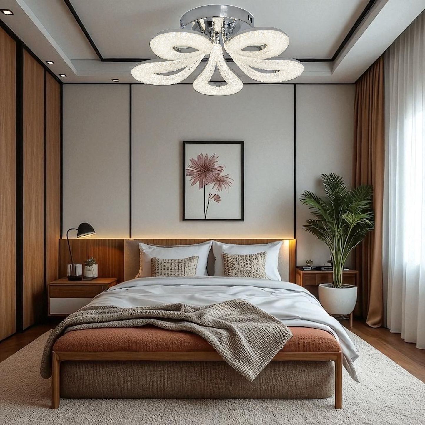 Lustra LED MARLO Chrome Echivalent 400W Telecomanda