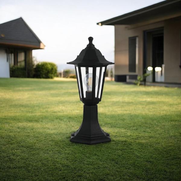 Stalp Ornamental De Gradina DUANERA Tip Felinar Negru 42CM