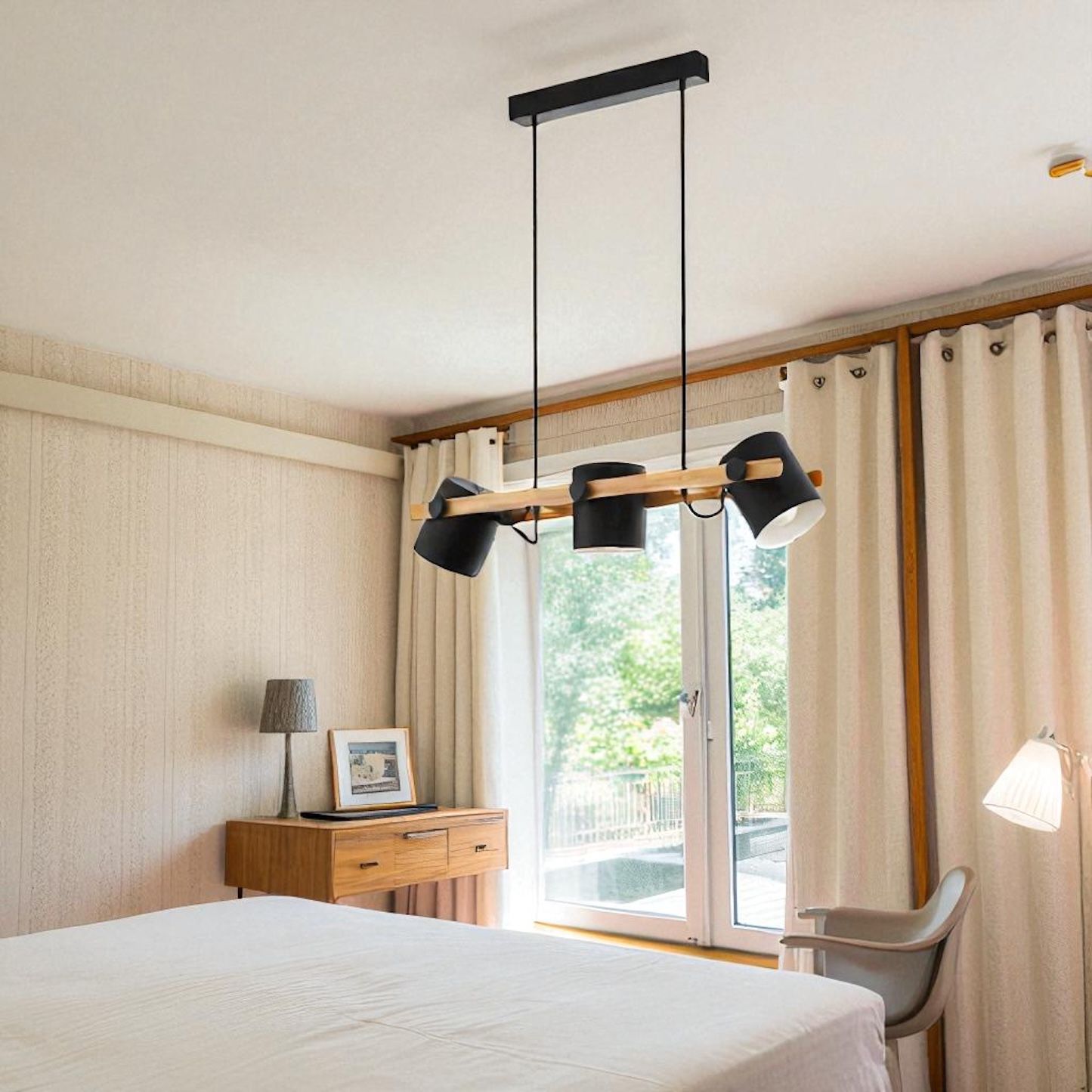 Lustra Suspendata HORNWOOD Black 110CM