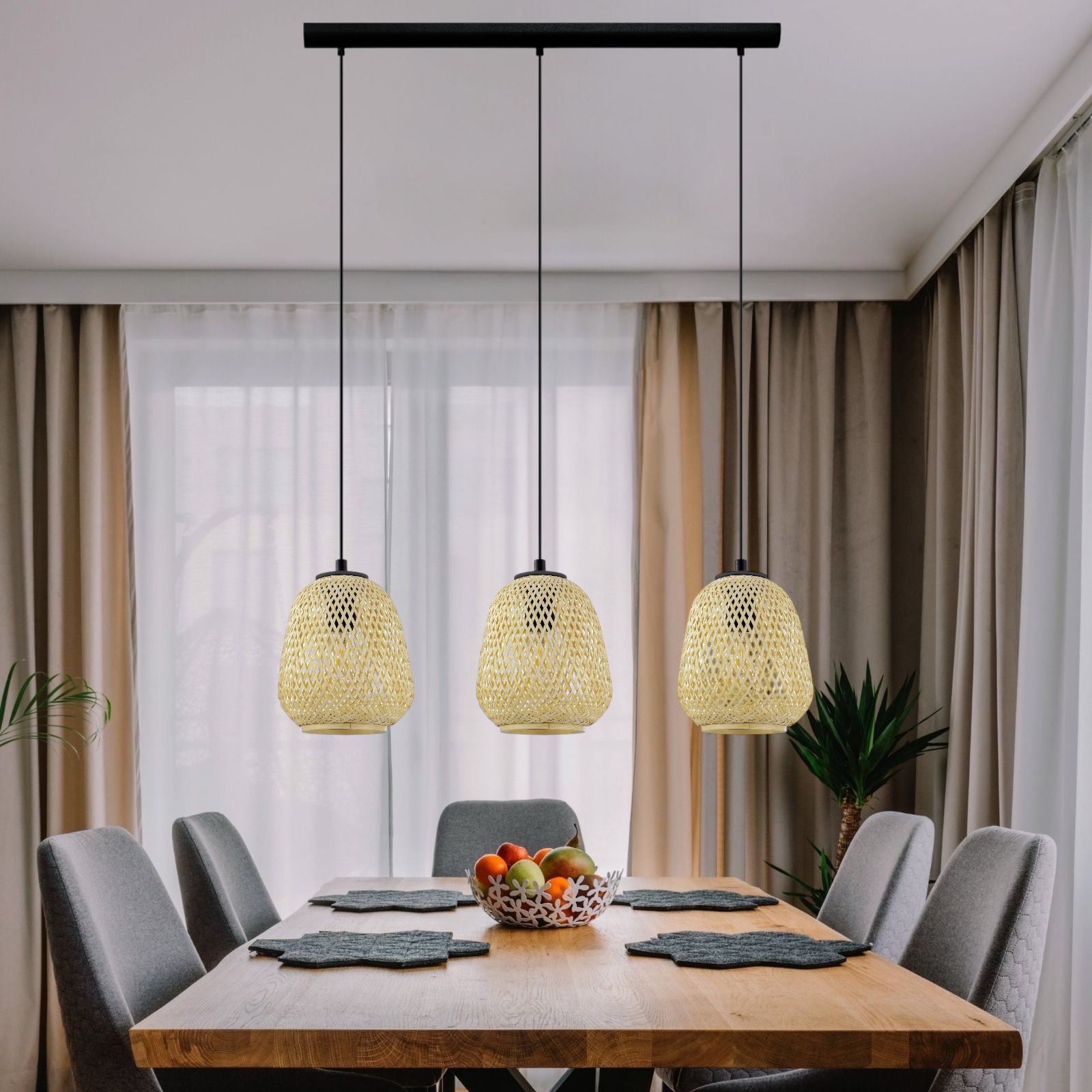 Lustra Suspendata DEMBLEBY Wood 110CM