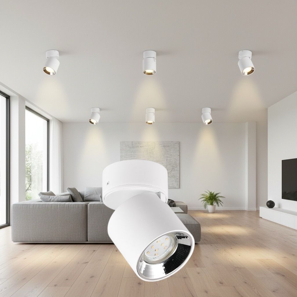 Spot Aplicat Orientabil Rotund Alb Dulie GU10 Ø8.7x12CM