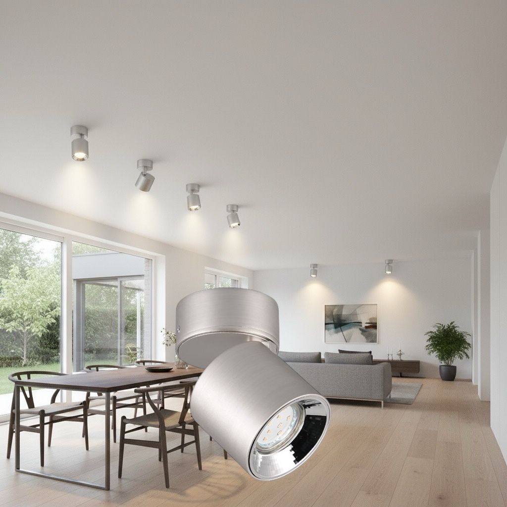 Spot Aplicat Orientabil Rotund Argintiu Dulie GU10 Ø8.7x12CM