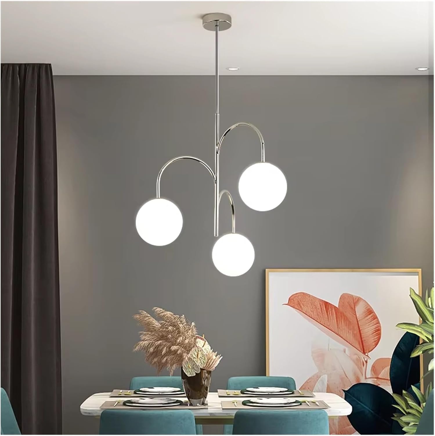 Pendul TREVA Silver Abajur Mat 3xE27