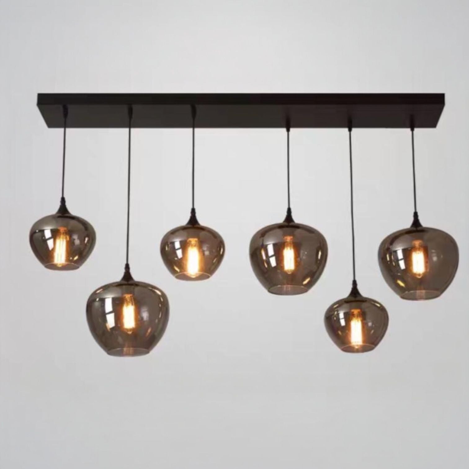 Lustra VERA Black Abajur Fumuriu 6xE27