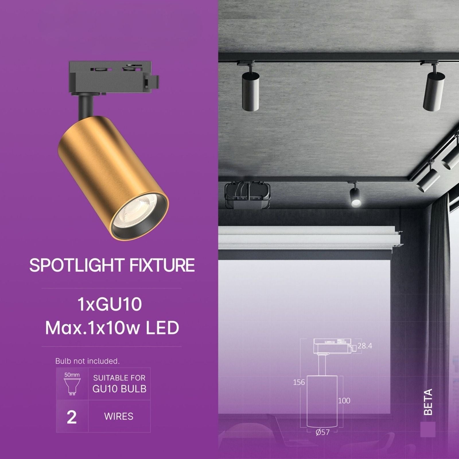 Spot LED Magazin Sina Gold & Black Fasung GU10