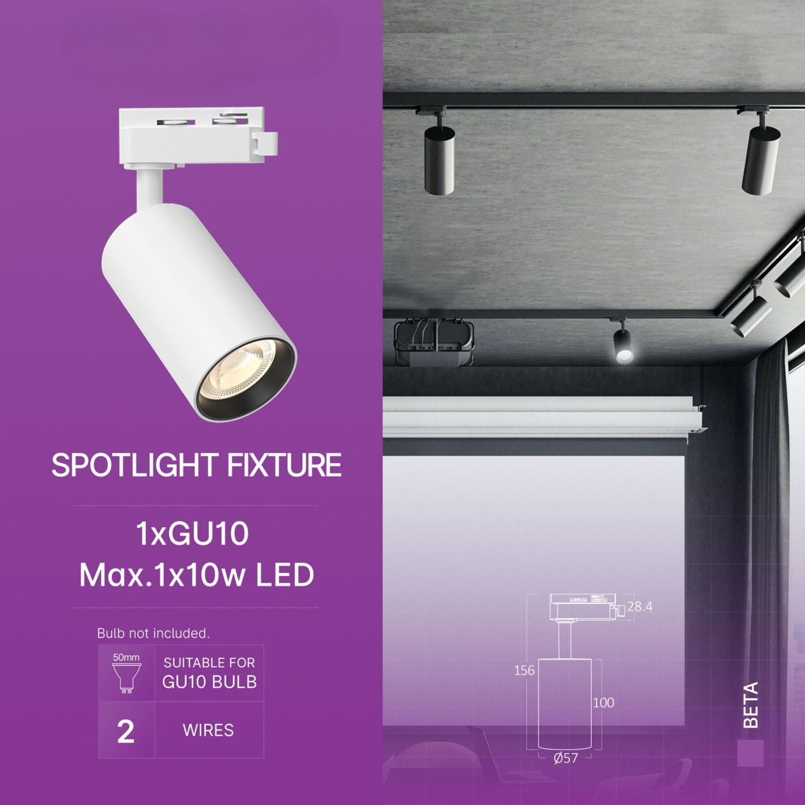 Spot LED Magazin Sina Alb Fasung GU10