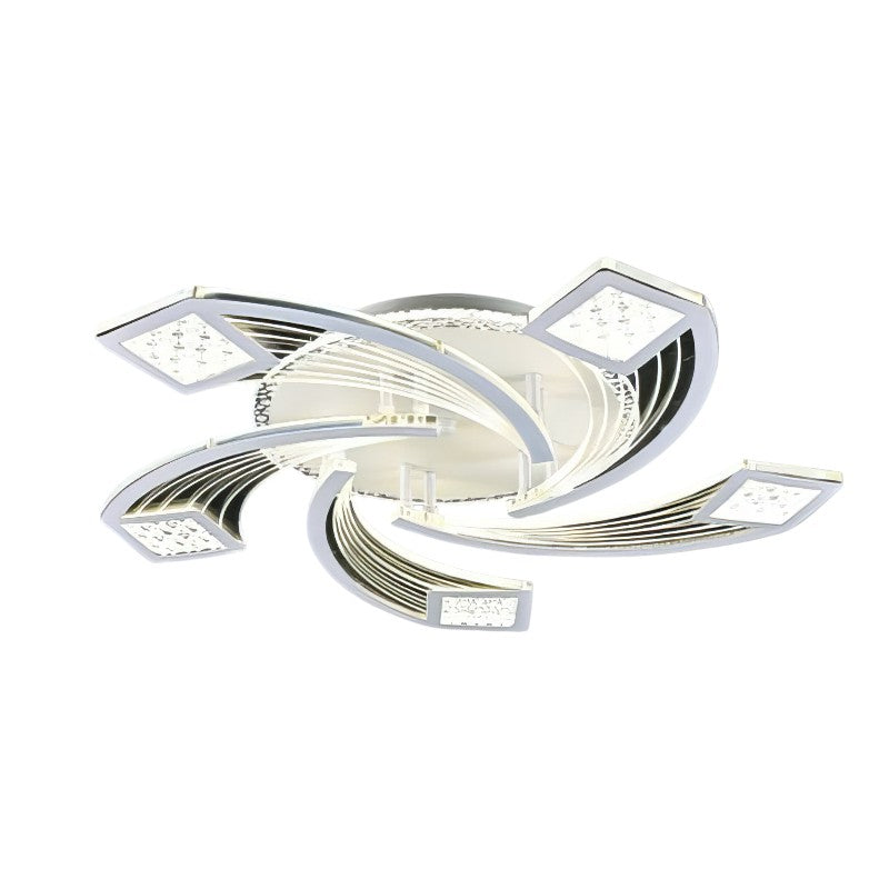 Lustra LED Aplicata AYRA Silver Echivalent 300W Telecomanda