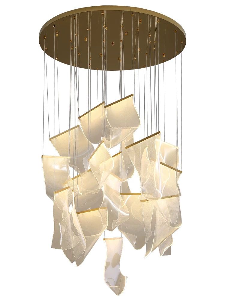 Lustra LED Luxury PAPER QUILL GOLD 18Elemente Echivalent 350W Telecomanda