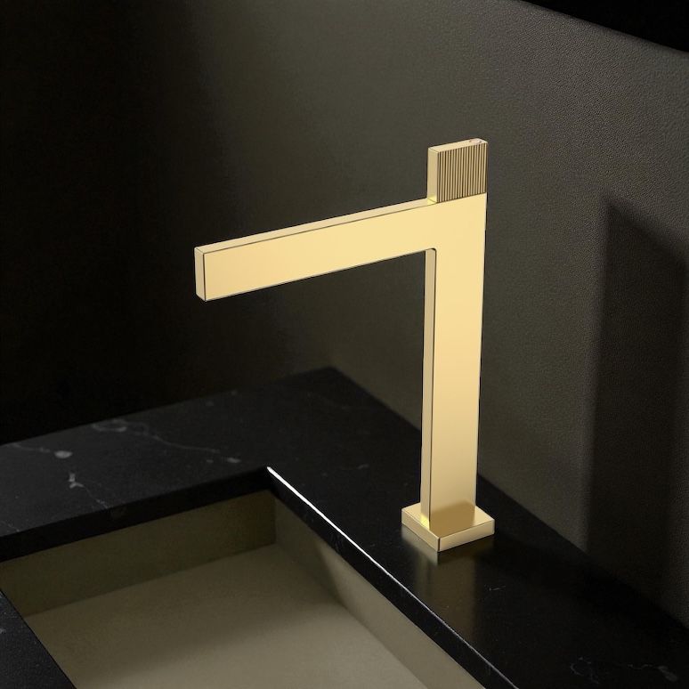 Baterie De Lavoar Inalta Modern Auriu