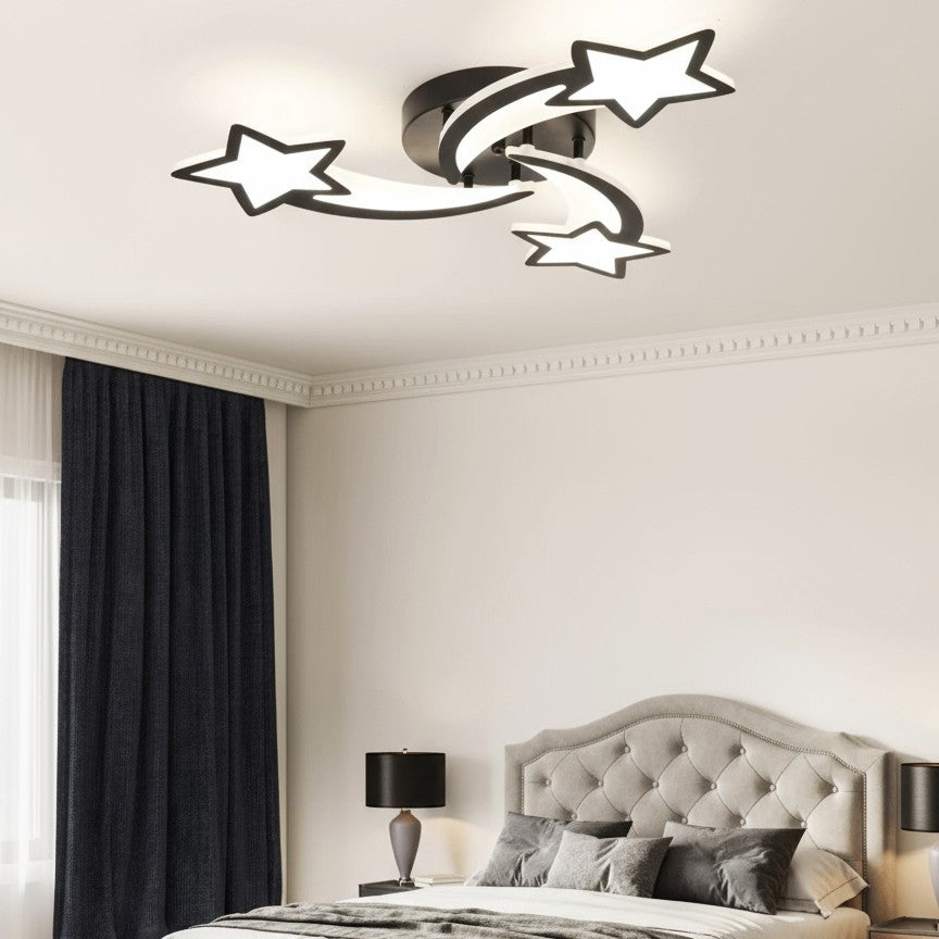 Lustra LED Mini STAR BLACK Echivalent 400W Telecomanda