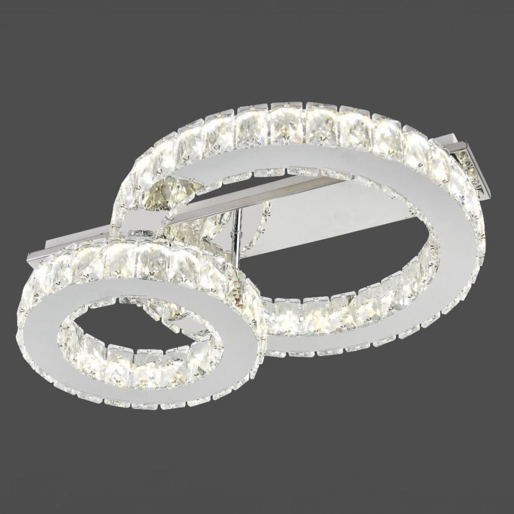 Lustra LED CROWN Round Chrome Cristal Echivalent 300W Telecomanda