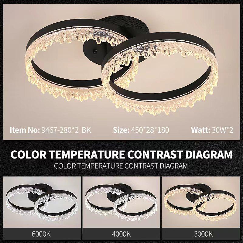 Lustra LED 2 CIRCLE VALS Echivalent 300W Telecomanda