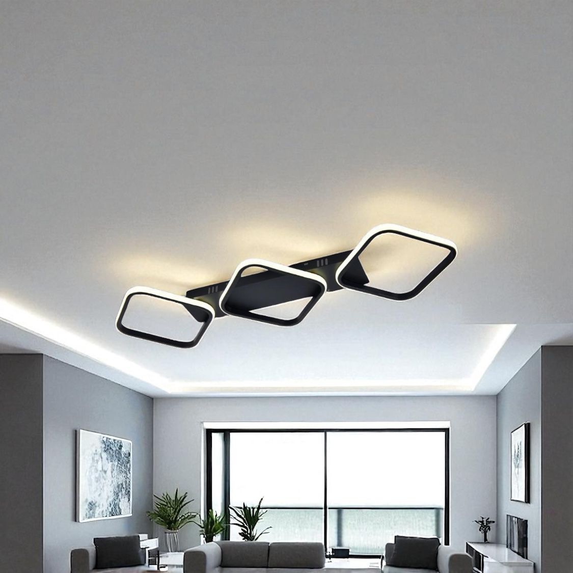 Lustra LED Lumara Black Echivalent 300W