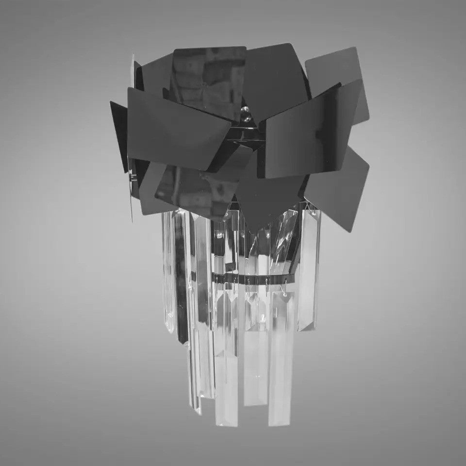 Aplica Perete Cristal Modern Troy Negru Lucios