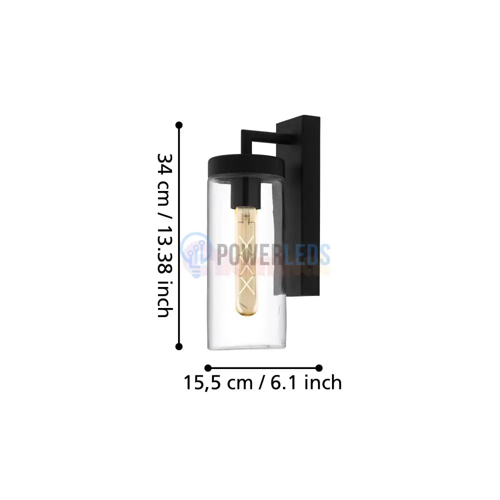 Aplica Exterior BOVOLONE Black Eglo NEAGRA / APLICA PERETE Wall Light Fixtures
