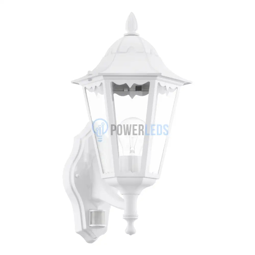 Aplica Exterior Tip Felinar cu Senzor NAVEDO White ALBA / APLICA PERETE Wall Light Fixtures