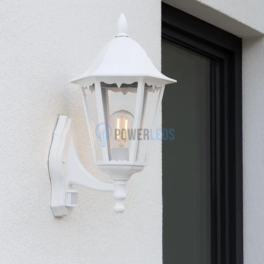 Aplica Exterior Tip Felinar cu Senzor NAVEDO White ALBA / APLICA PERETE Wall Light Fixtures