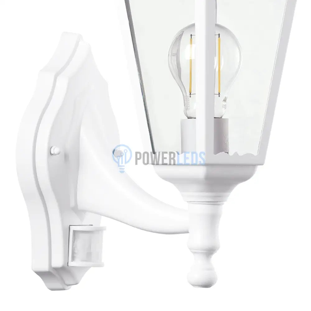 Aplica Exterior Tip Felinar cu Senzor NAVEDO White ALBA / APLICA PERETE Wall Light Fixtures