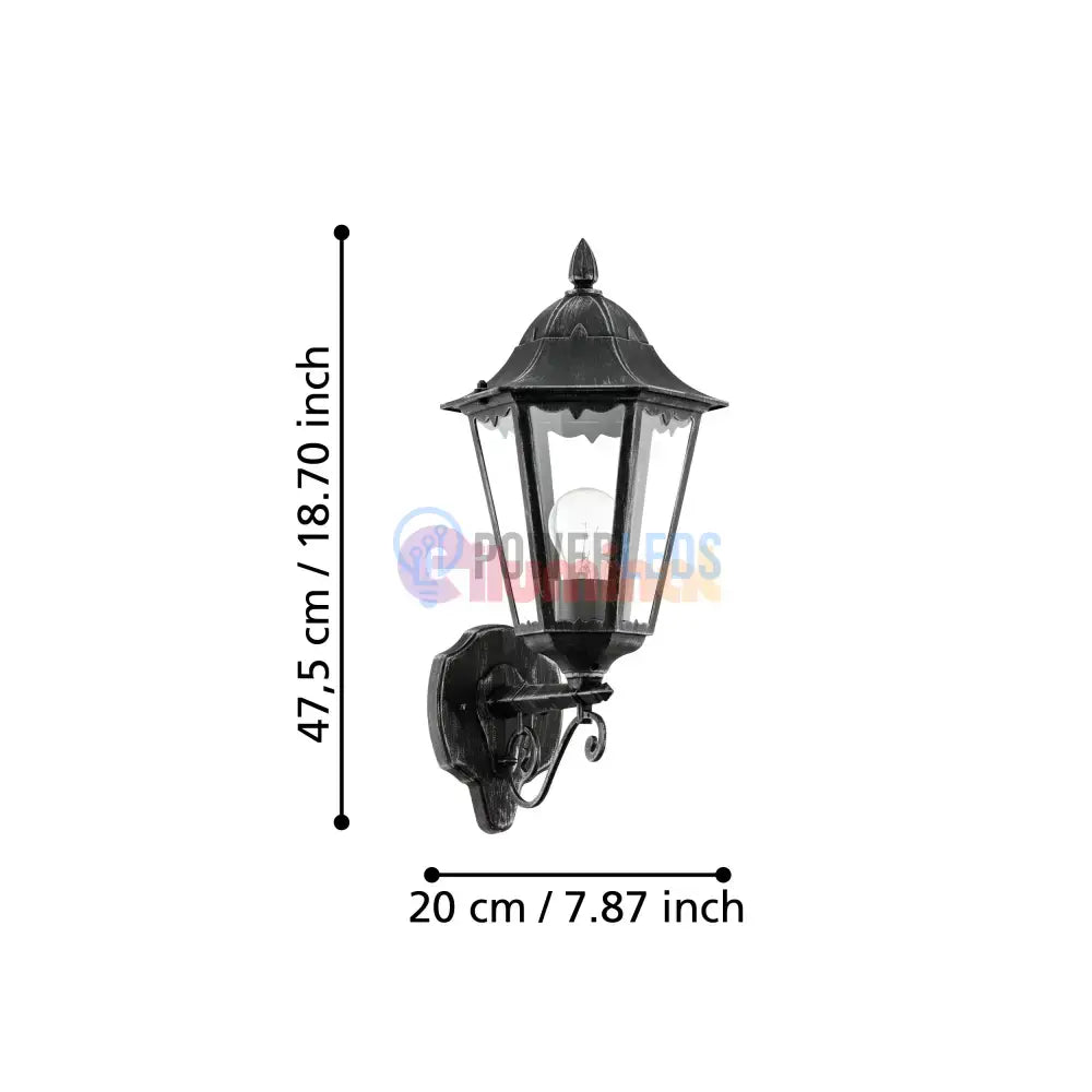 Aplica Exterior Tip Felinar NAVEDO Black & Silver 47CM NEAGRA / APLICA PERETE Wall Light Fixtures