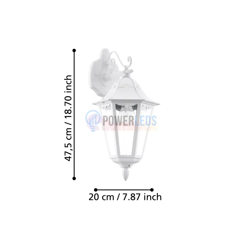 Aplica Exterior Tip Felinar NAVEDO White 47.5CM Eglo ALBA / APLICA PERETE Wall Light Fixtures