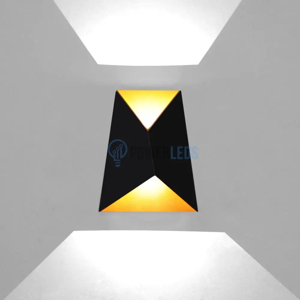 Aplica Led 10W Exterior Prisma Neagra Fy-666A/Bk + Gd Wall Light Fixtures