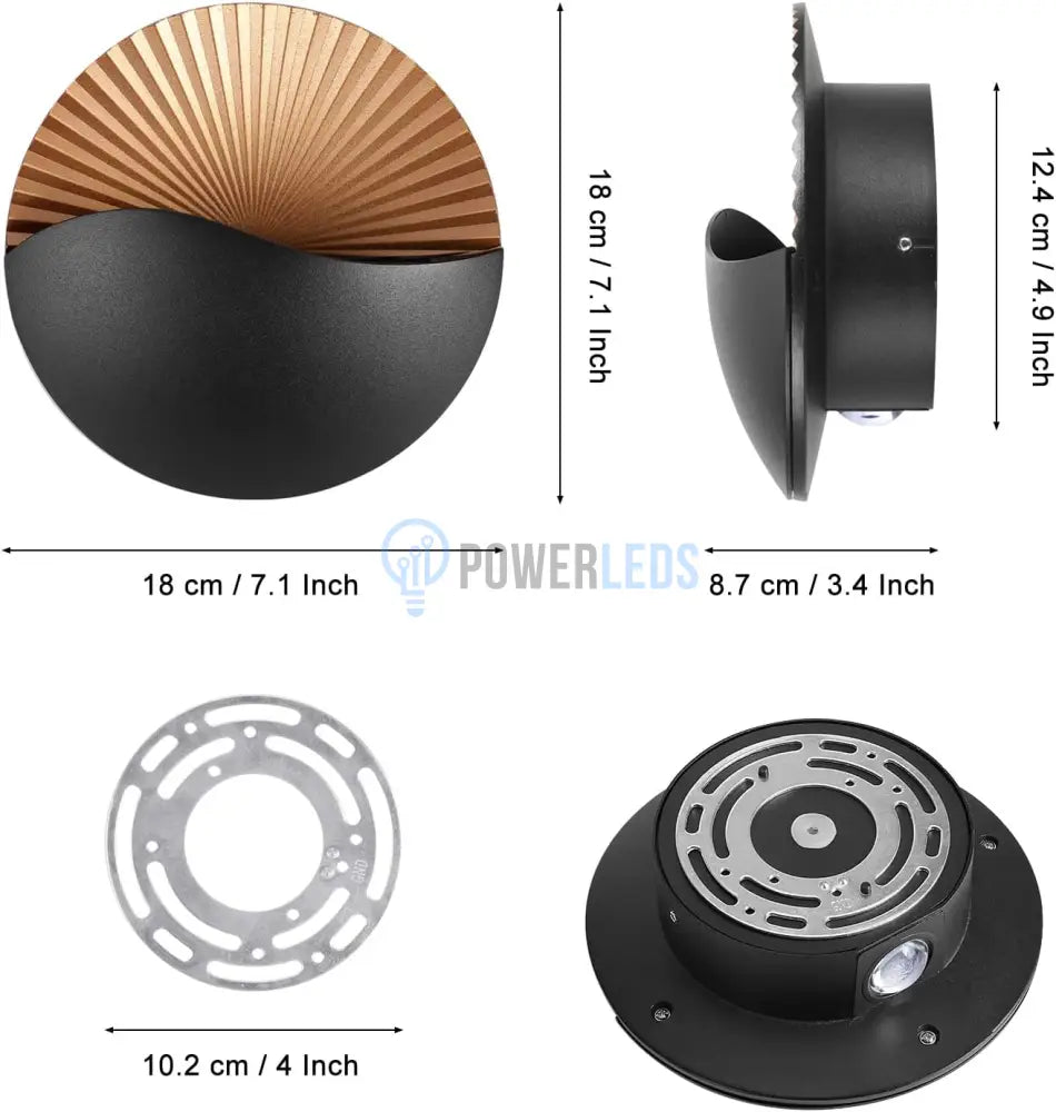 Aplica Led 12W Coral Black Exterior Wall Light Fixtures