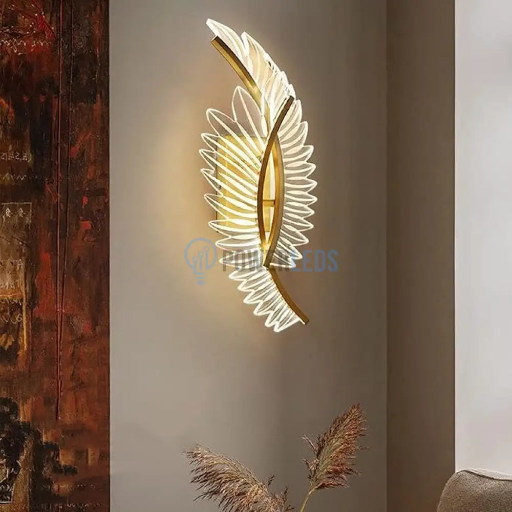 Aplica Led 18W Angel Wings Gold Echivalent 150W Wall Light Fixtures