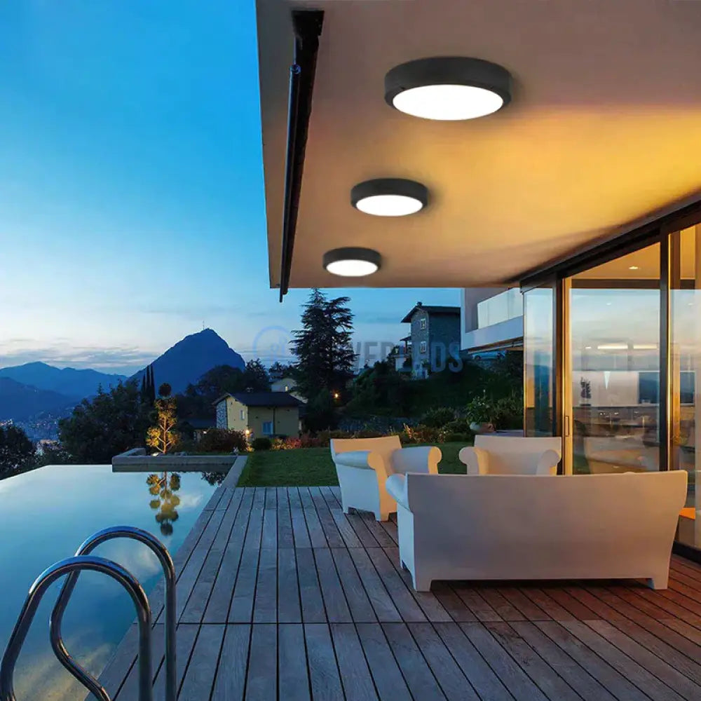 Aplica Led 18W Rotunda Bat Neagra Exterior Lighting Fixtures