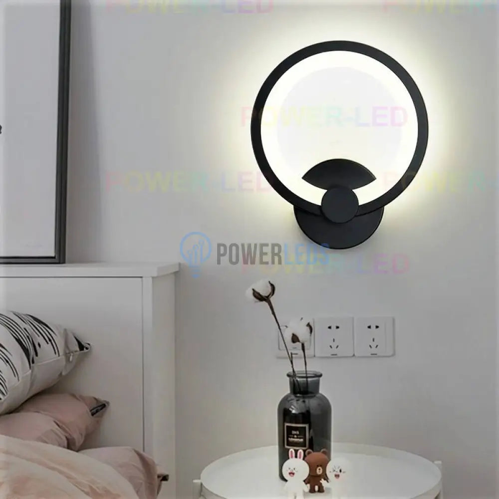 Aplica Led 24W Round Negru 3 Functii Wall Light Fixtures