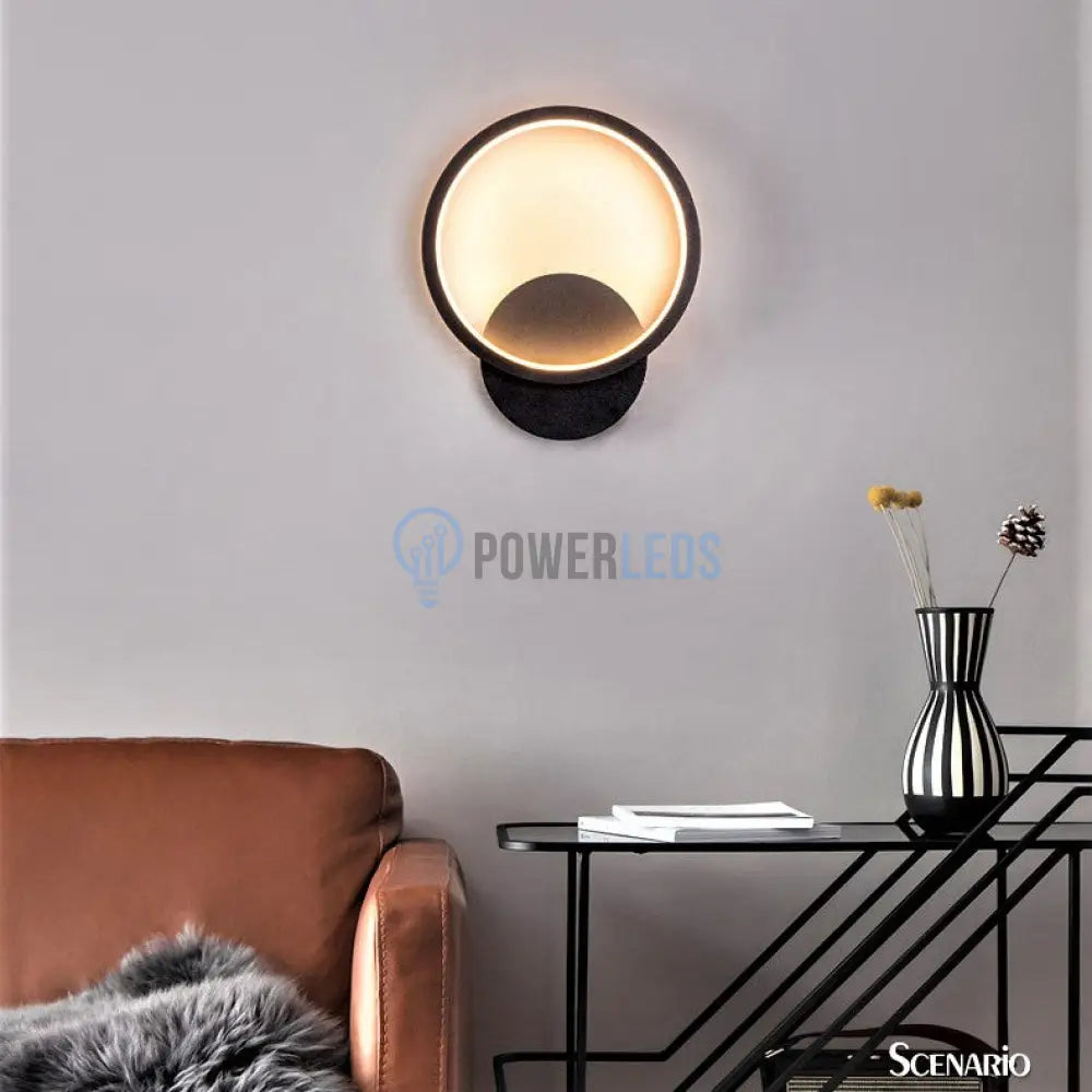 Aplica Led 28W Round Negru Slim 3 Functii Wall Light Fixtures