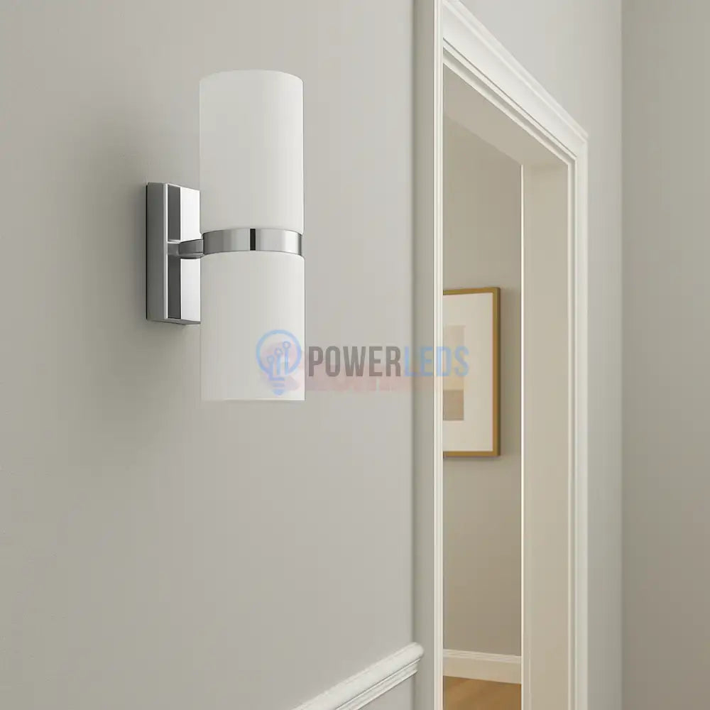 Aplică LED 2X3W ALB cu Crom Passa ALBA / APLICA PERETE / CIRCLE DESIGN Wall Light Fixtures