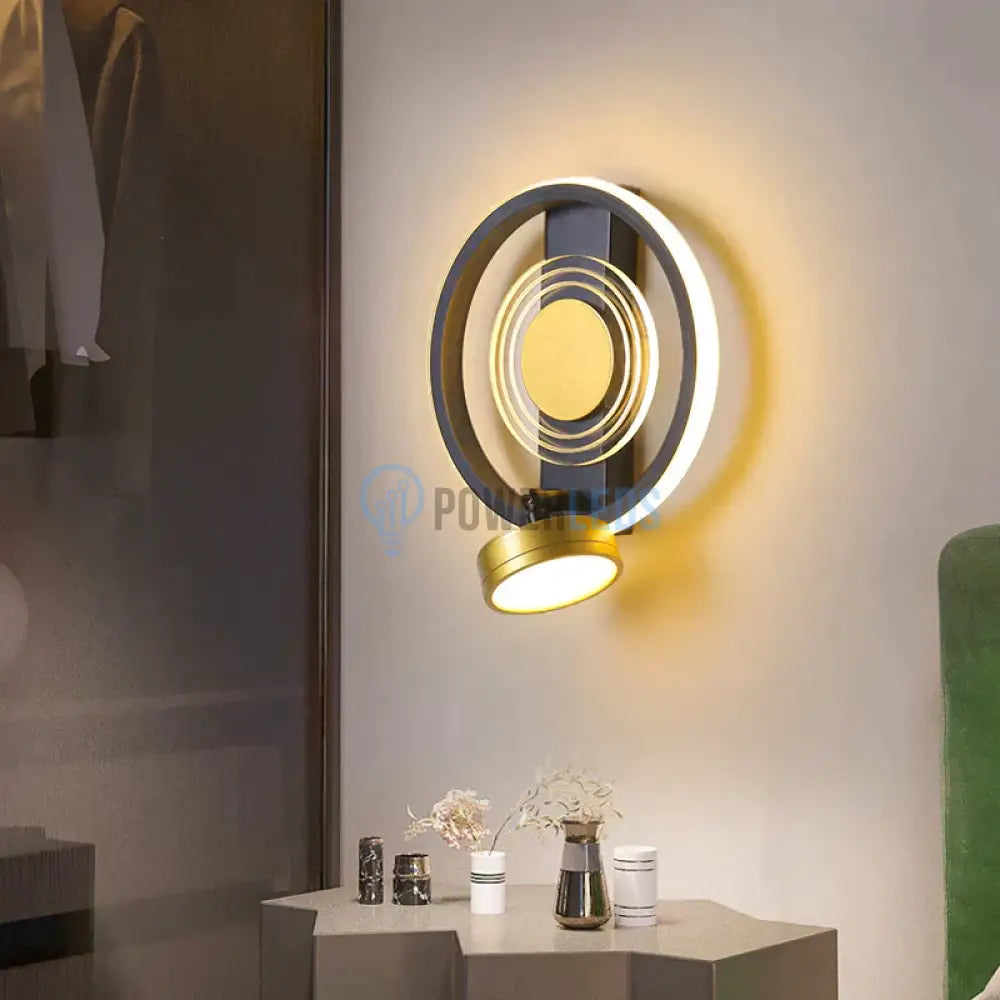 Aplica Led 40W Ring Negru + Auriu Wall Light Fixtures