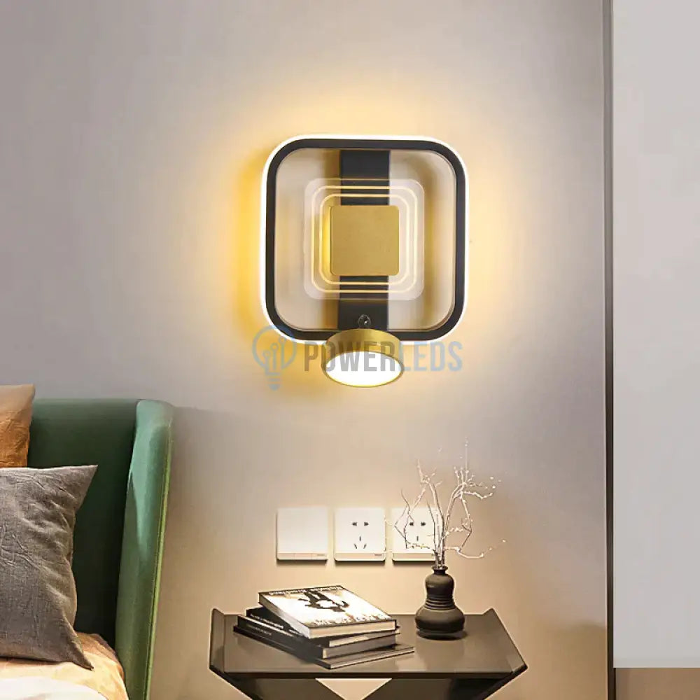 Aplica Led 40W Square Negru + Auriu Wall Light Fixtures