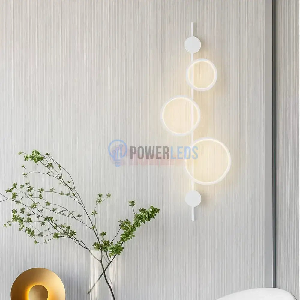 Aplica LED 40W TRIPLE ROUND WHITE 3 Functii APLICA PERETE / CIRCLE DESIGN / ALBA Wall Light Fixtures