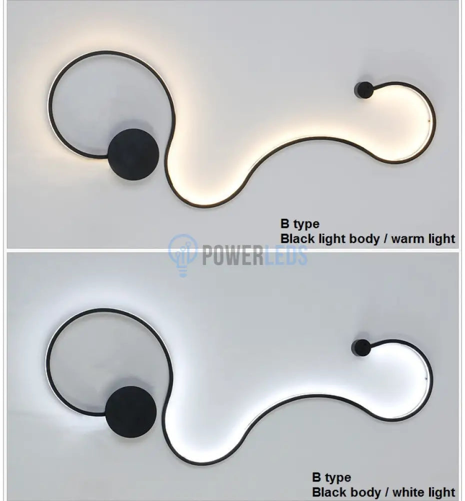 Aplica Led 60W 89Cm Gamora Black Wall Light Fixtures