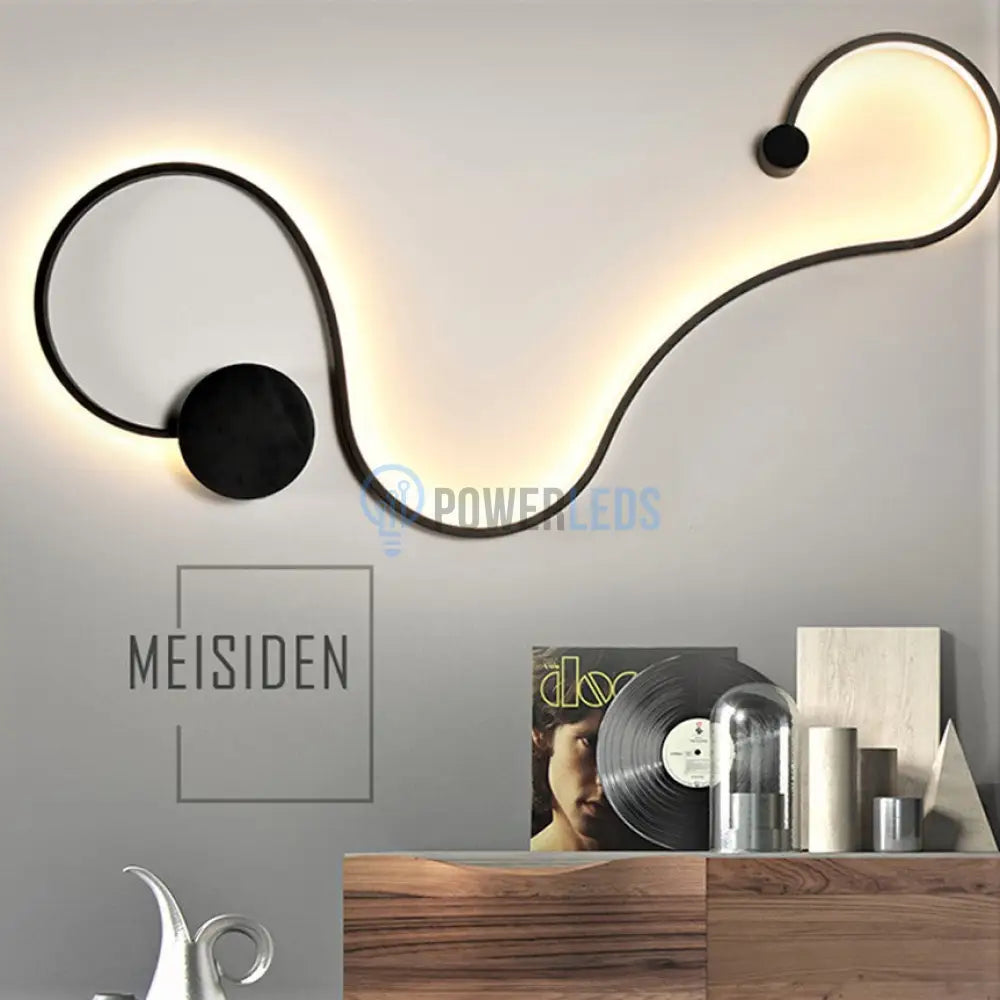 Aplica Led 60W 89Cm Gamora Black Wall Light Fixtures