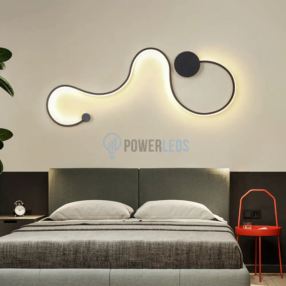Aplica Led 60W 89Cm Gamora Black Wall Light Fixtures