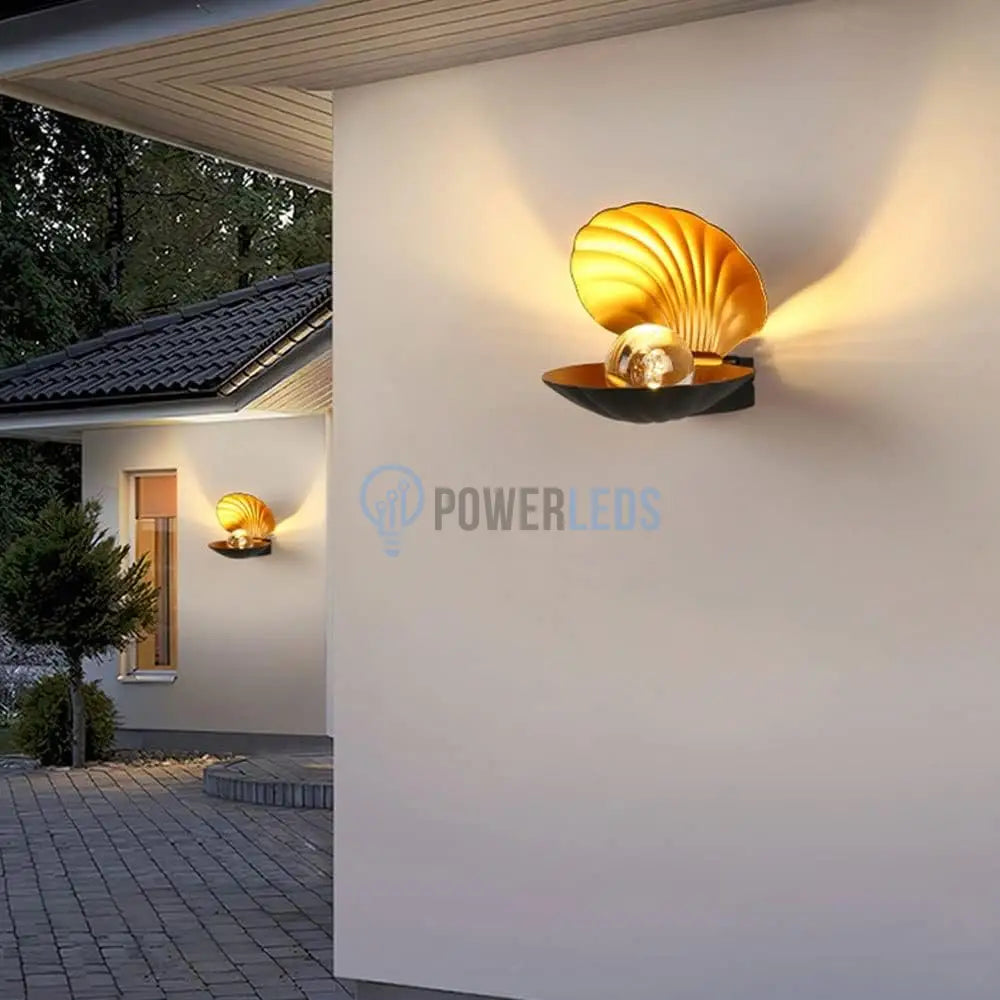 Aplica Led 6W Oyster Exterior Neagra / Aplica Perete Alb Cald Wall Light Fixtures