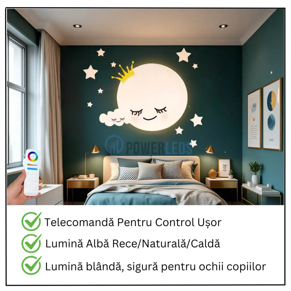 Aplica LED 80W Dreamy Moon Telecomanda 5319 ALBA / 50CM / KIDS Lighting Fixtures