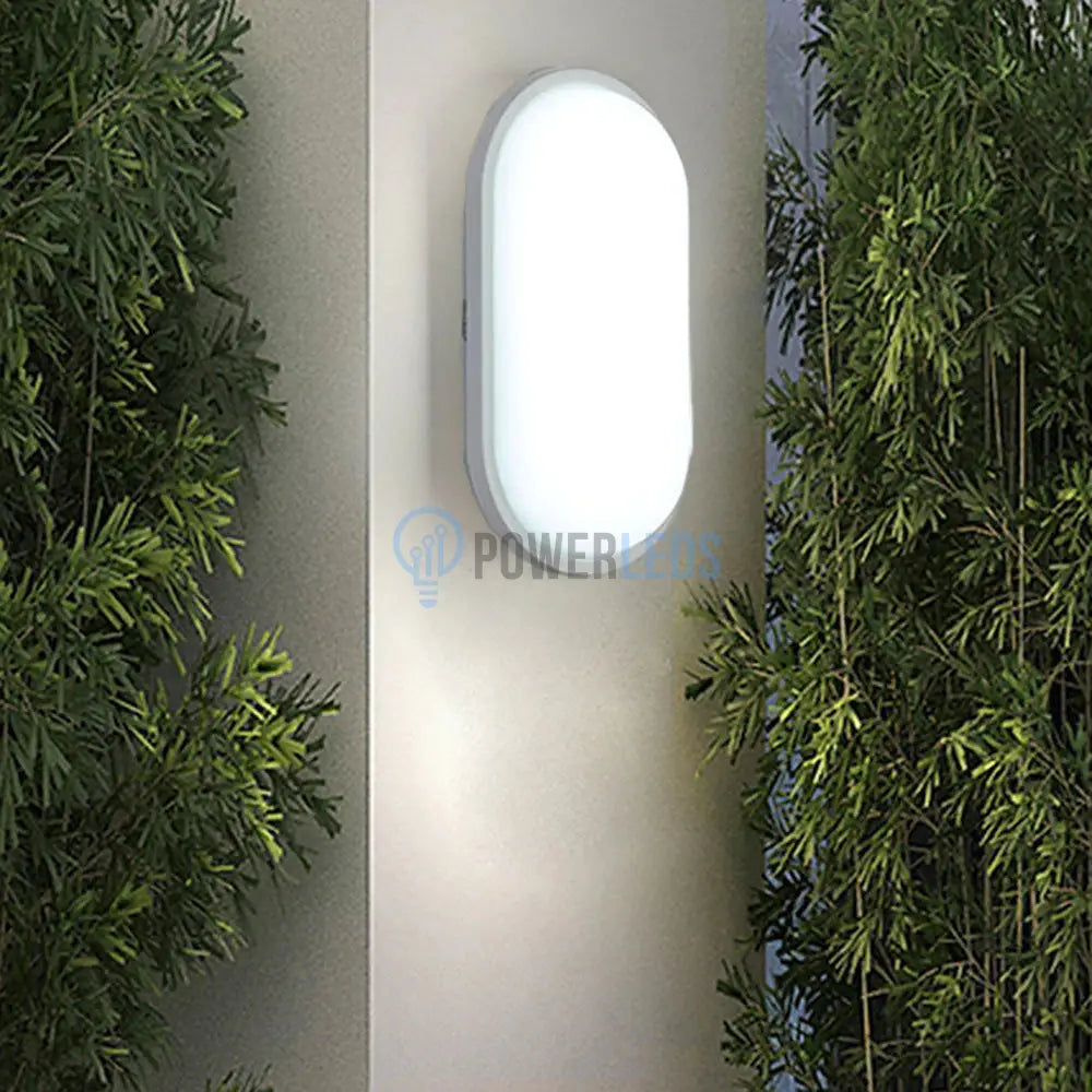 Aplica Led 8W Ovala Bat Alba Exterior Ultra Subtire Echivalent 70W Wall Light Fixtures