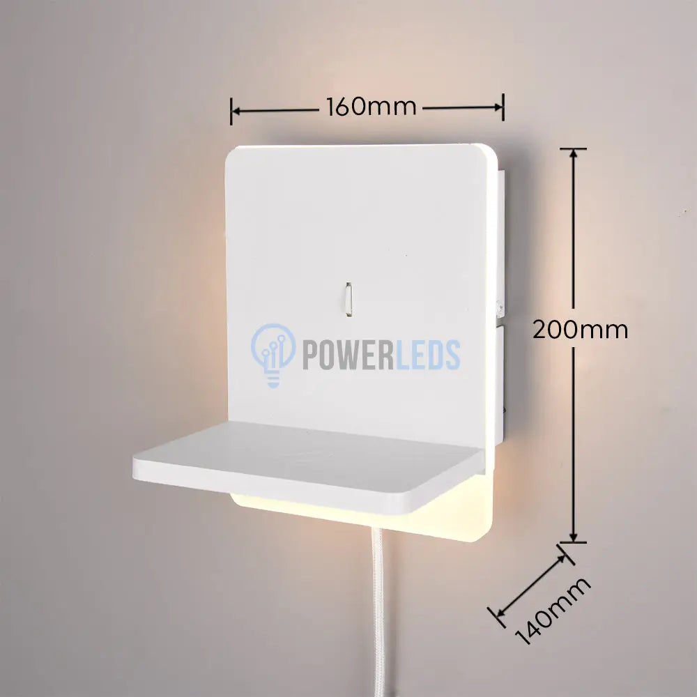 Aplica LED 9W cu Incarcare Wireless si Lumina Calda FAIRFIELD Alb powerleds.ro