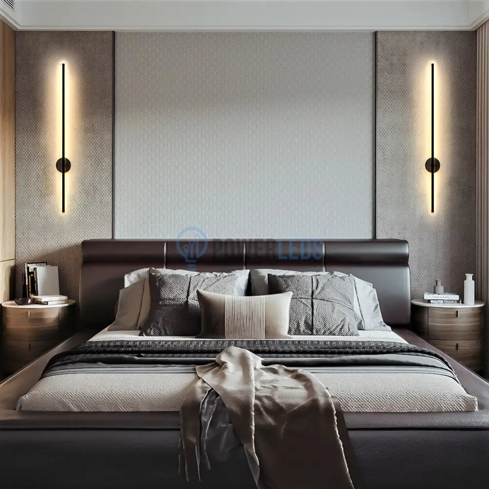 Aplica Led Alpine 12W 60Cm Black Wall Light Fixtures