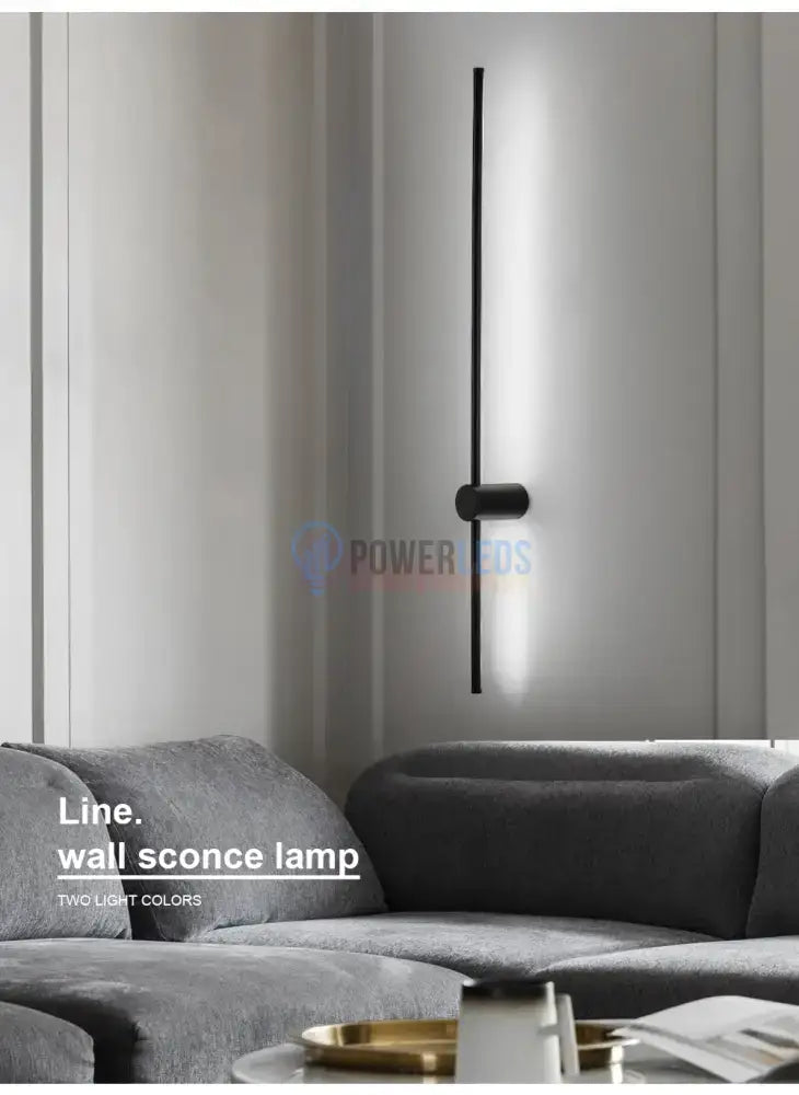 Aplica Led Alpine 12W 60Cm Black Wall Light Fixtures