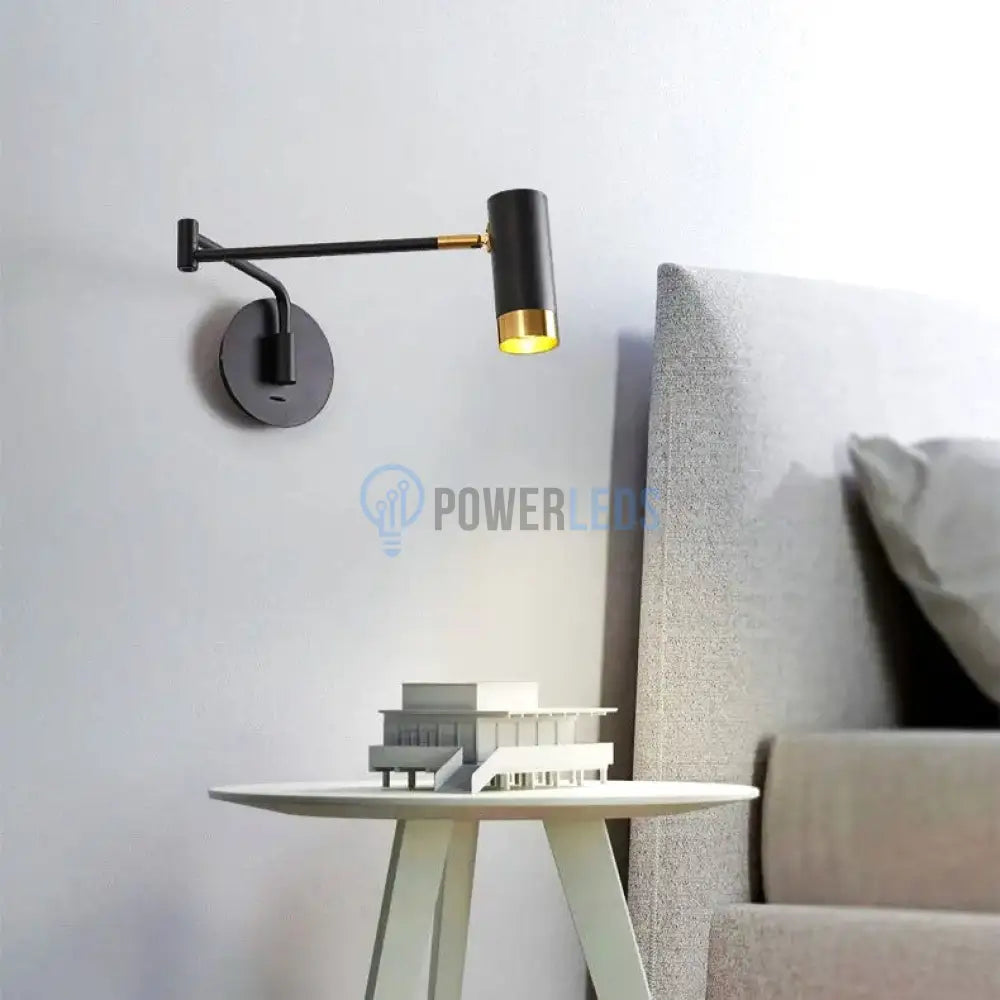 Aplica Led Avani Reglabila Negru + Auriu Wall Light Fixtures