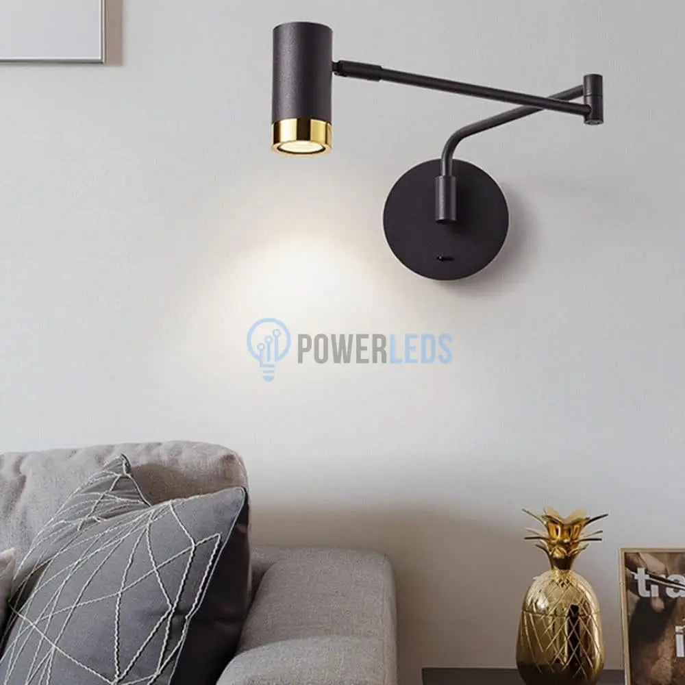 Aplica Led Avani Reglabila Negru + Auriu Wall Light Fixtures