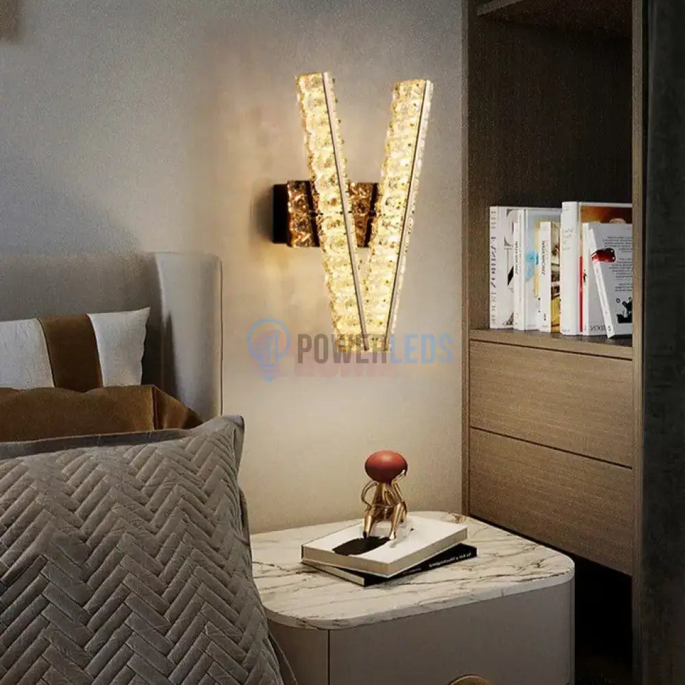 Aplica LED Crystal Gold V Shape CRISTAL / AURIE Wall Light Fixtures