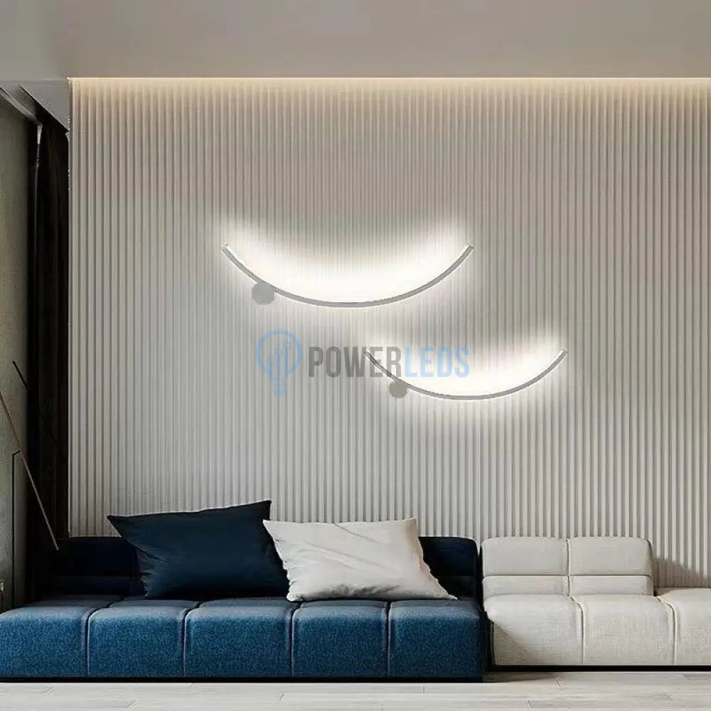 Aplica Led Curved Line 36W 60Cm Aplica Perete / Tavan Minimalist Design Alba Wall Light Fixtures