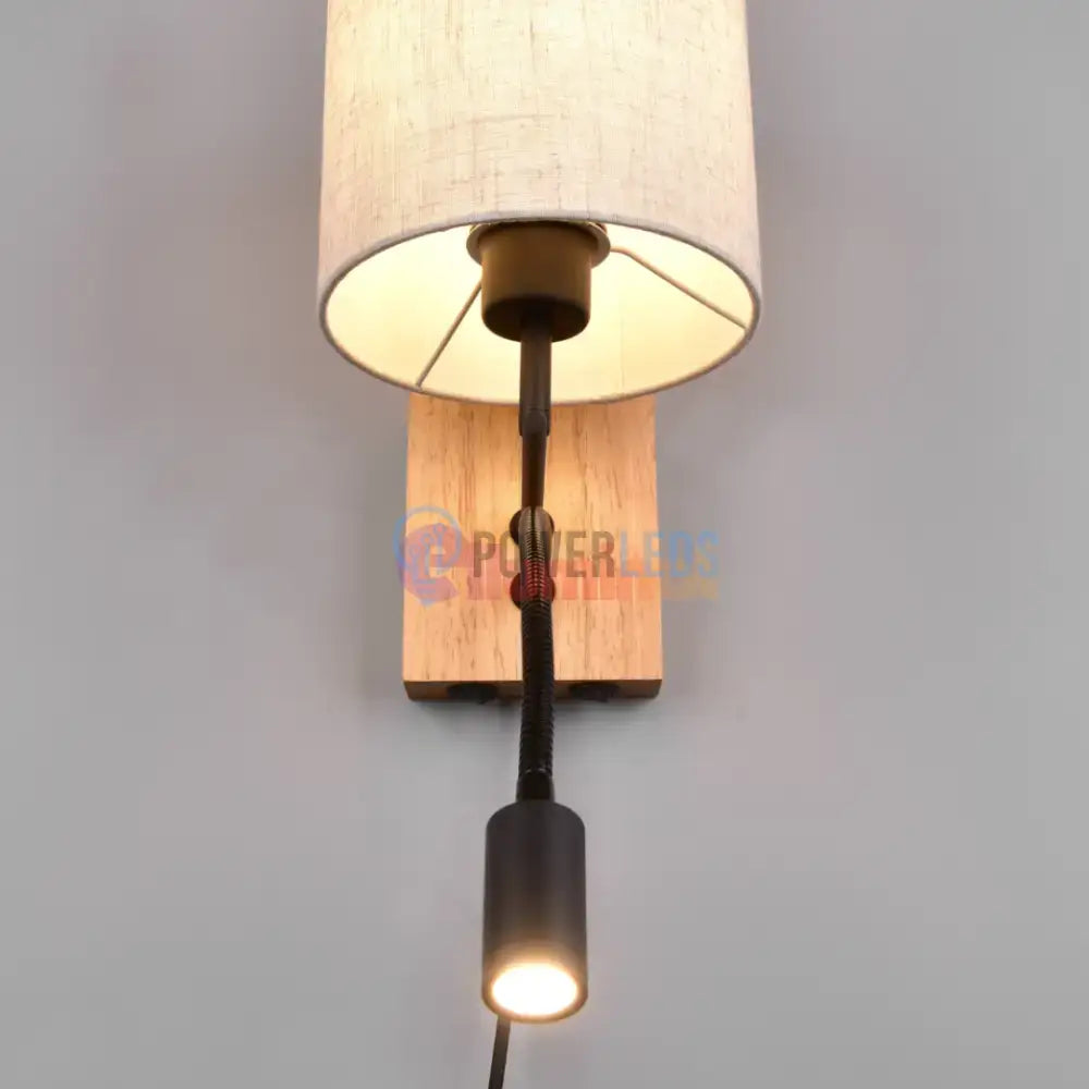 Aplica 1x E27 si LED NILAM Wood powerleds.ro