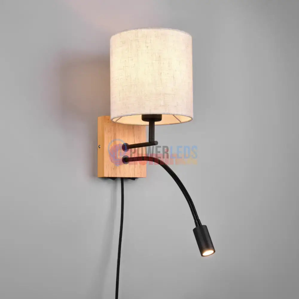 Aplica 1x E27 si LED NILAM Wood powerleds.ro